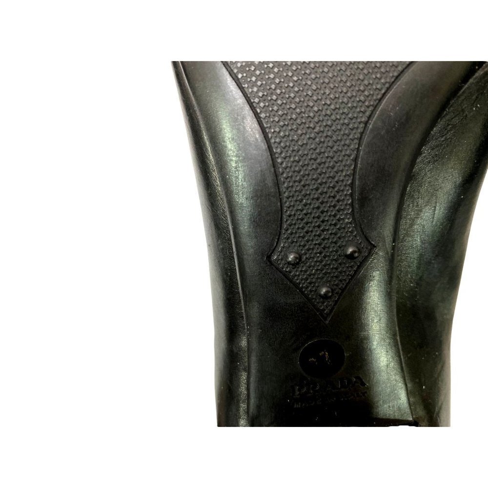 Prada High Heels Leather Pumps Size EU 37 US 6.5 Black Women Pointed Toe - Picture 9 of 10